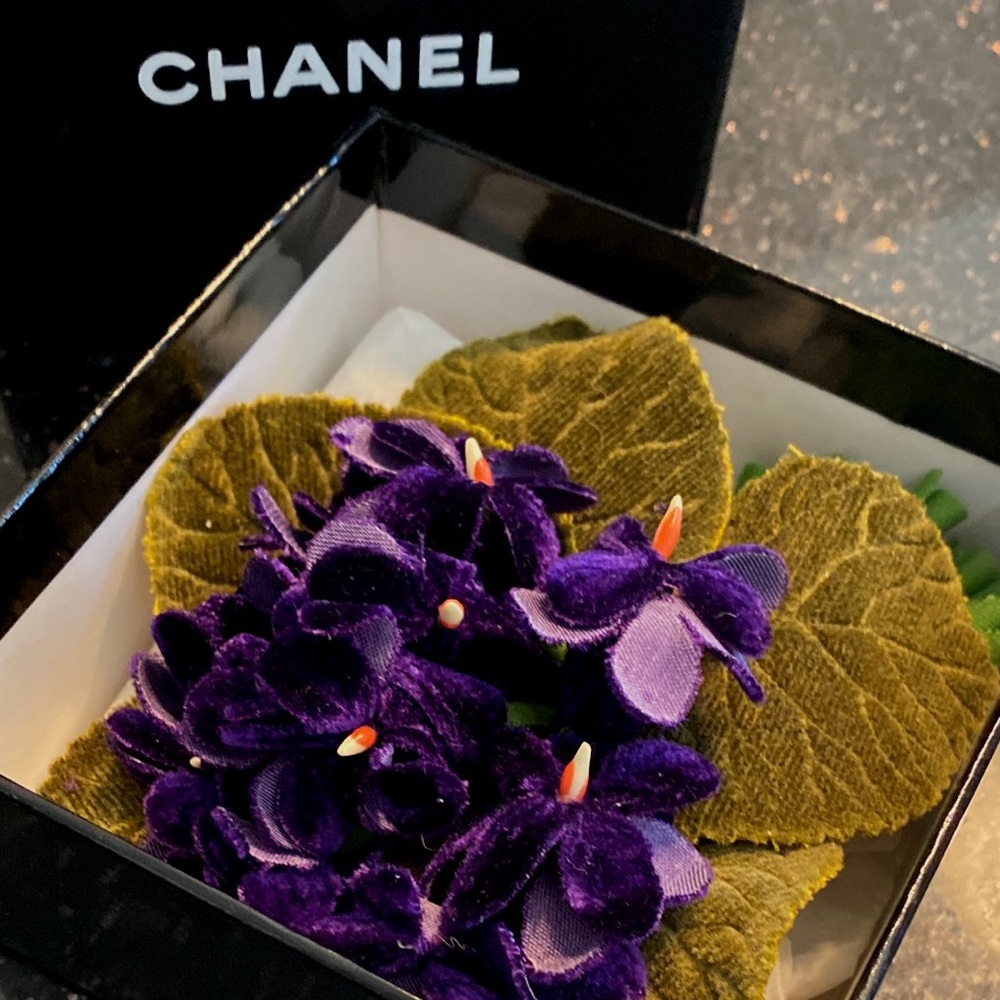 Chanel fabric floral brooch